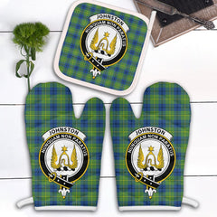 Johnston Ancient Tartan Crest Oven Mitt And Pot Holder (2 Oven Mitts + 1 Pot Holder)