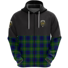 Johnston Modern Clan Half Of Tartan Zipper Hoodie