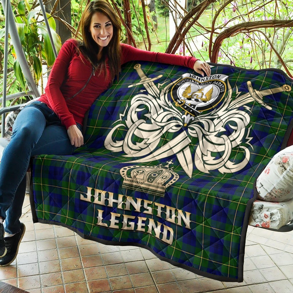 Johnston Modern Tartan Crest Legend Gold Royal Premium Quilt