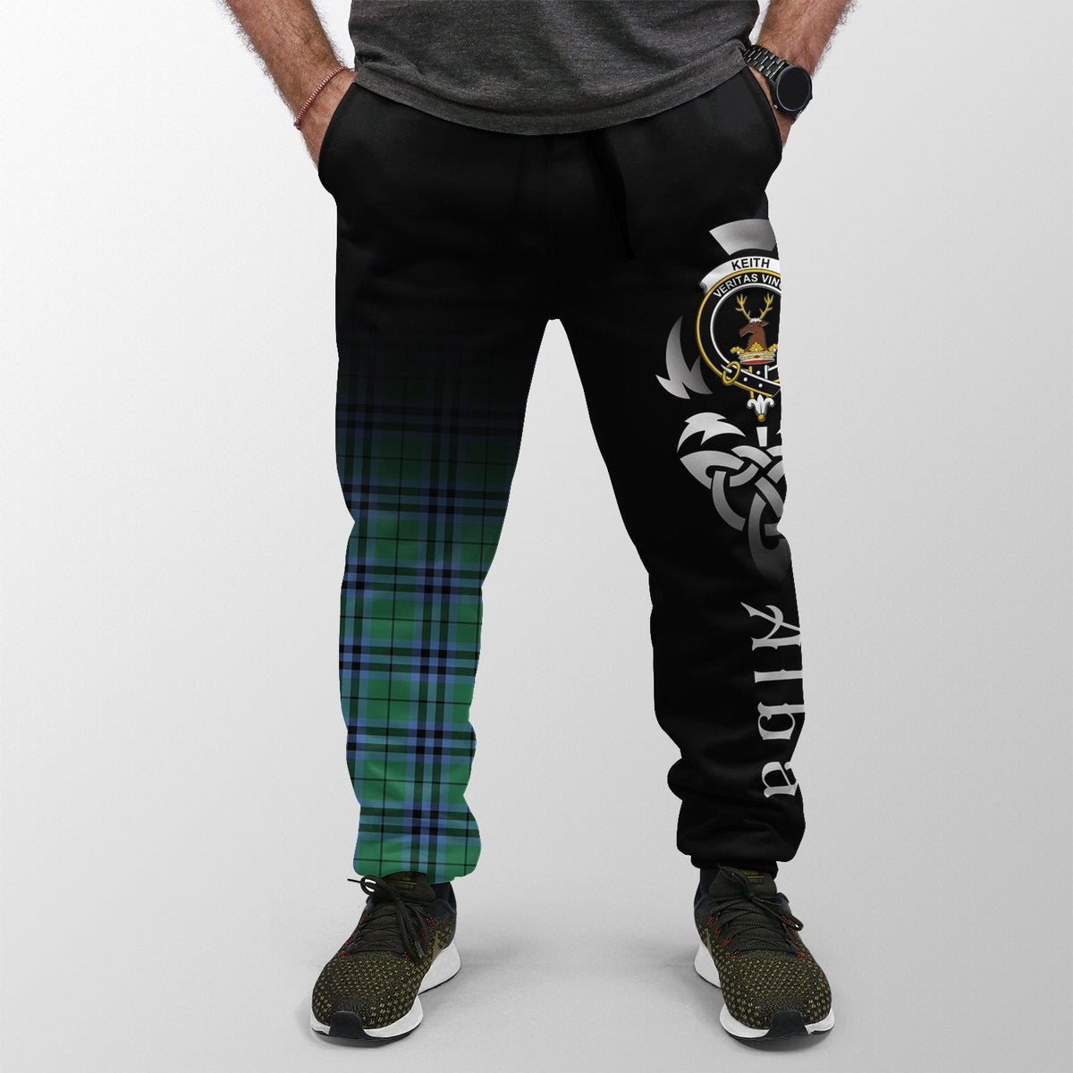 Keith Ancient Tartan Crest Jogger Sweatpants - Alba Celtic Style