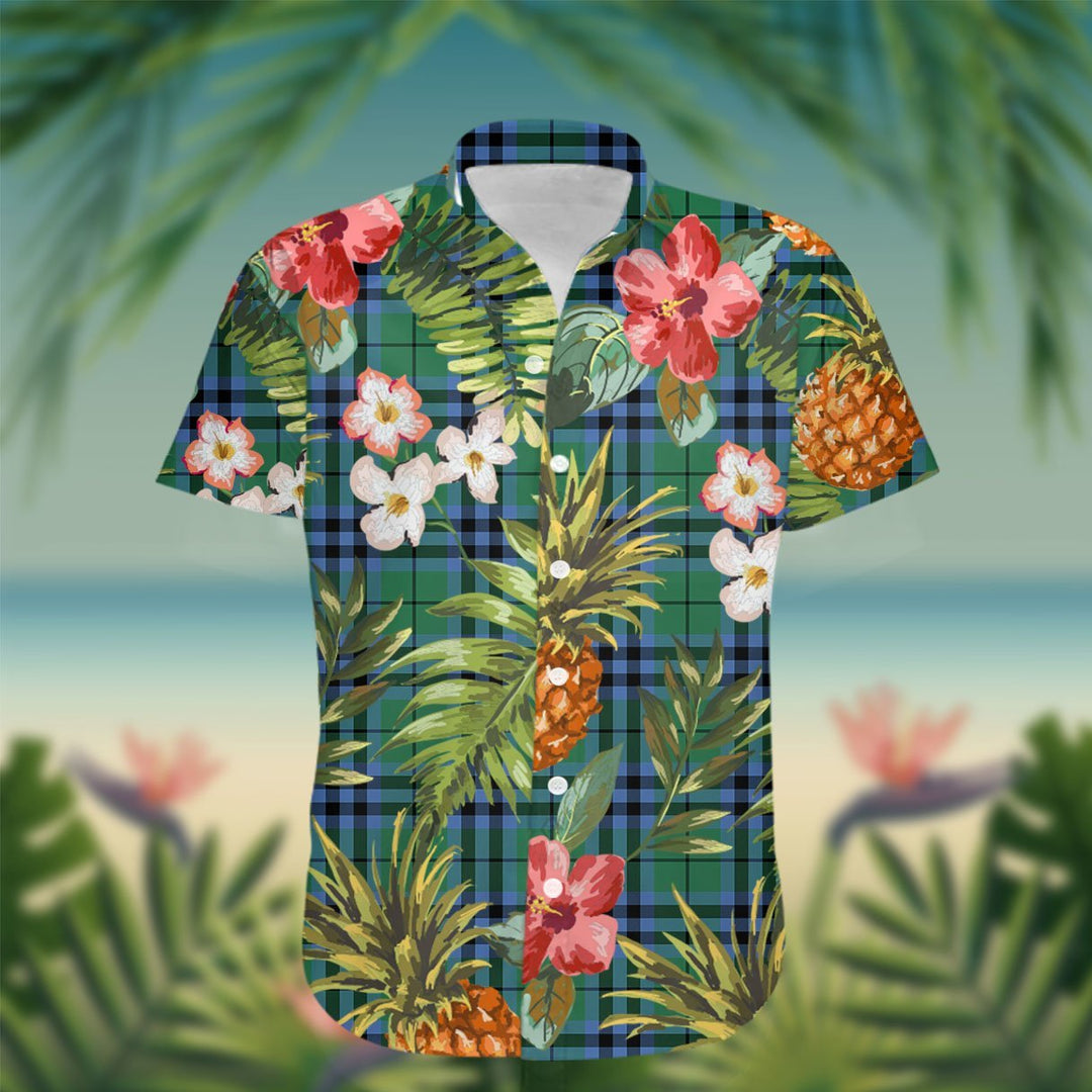 Keith Tartan Hawaiian Shirt Hibiscus, Coconut, Parrot, Pineapple - Tropical Garden Shirt