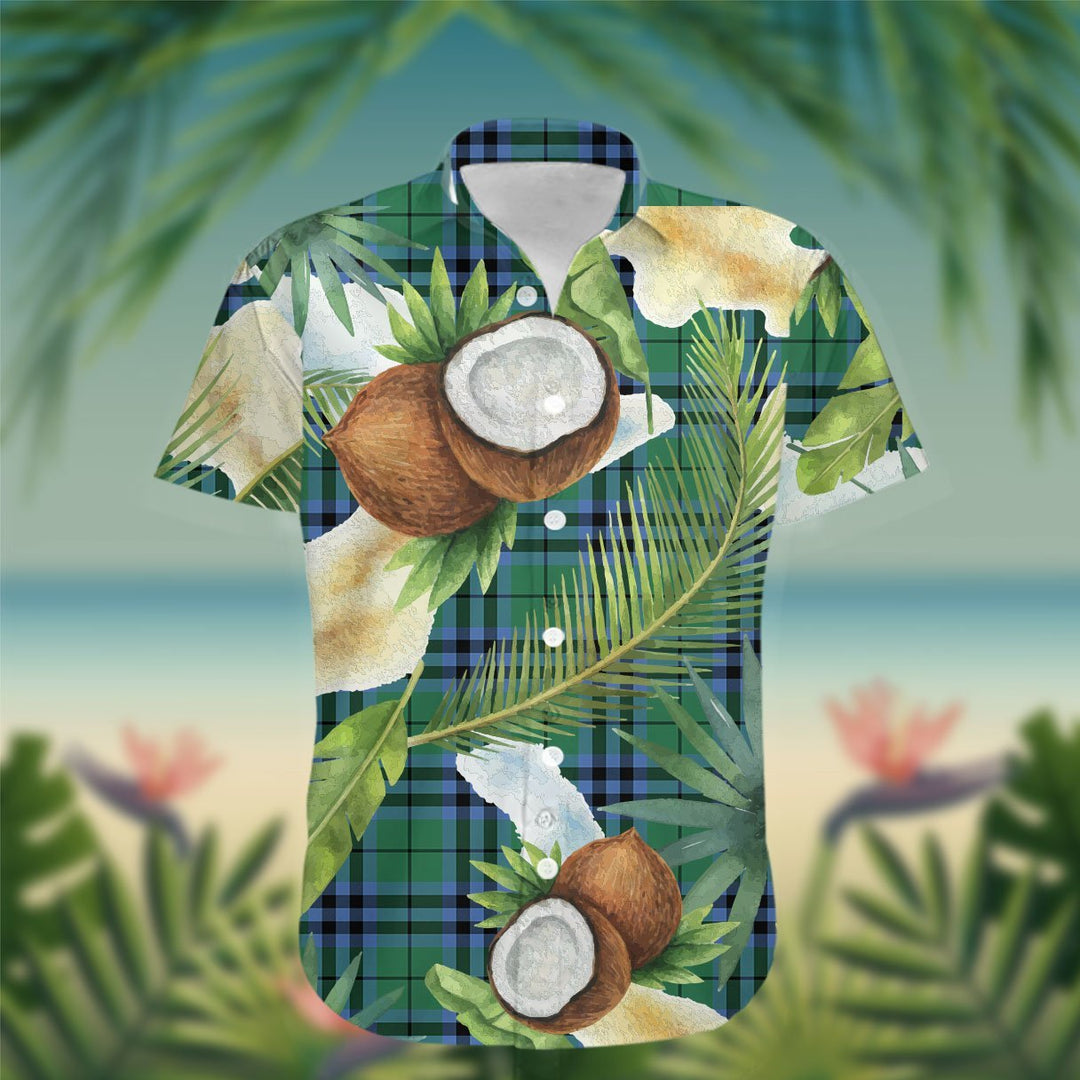Keith Tartan Hawaiian Shirt Hibiscus, Coconut, Parrot, Pineapple - Tropical Garden Shirt