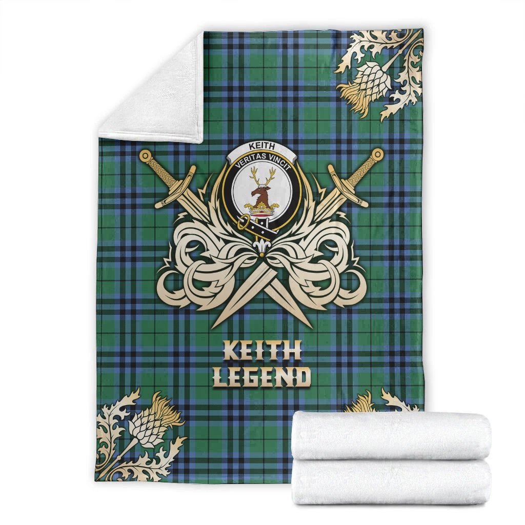 Keith Ancient Tartan Gold Courage Symbol Blanket