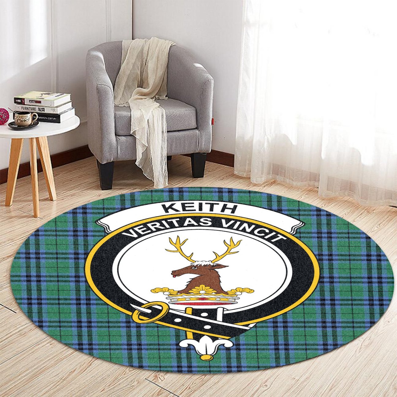 Keith Ancient Tartan Crest Round Rug