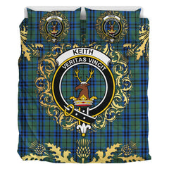 Keith Tartan Crest Bedding Set - Golden Thistle Style