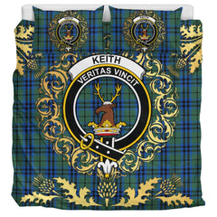 Keith Tartan Crest Bedding Set - Golden Thistle Style