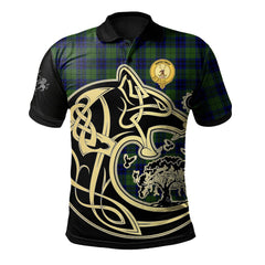 Keith Modern Tartan Polo Shirt Viking Wolf