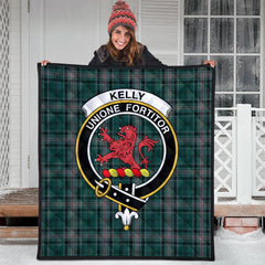 Kelly of Sleat Hunting Tartan Crest Quilt