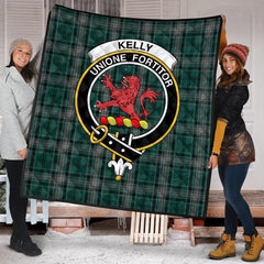 Kelly of Sleat Hunting Tartan Crest Quilt