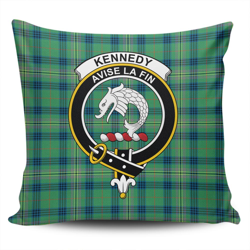 Scottish Kennedy Ancient Tartan Crest Pillow Cover - Tartan Cushion Cover