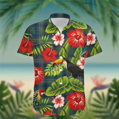 Kennedy Tartan Hawaiian Shirt Hibiscus, Coconut, Parrot, Pineapple - Tropical Garden Shirt