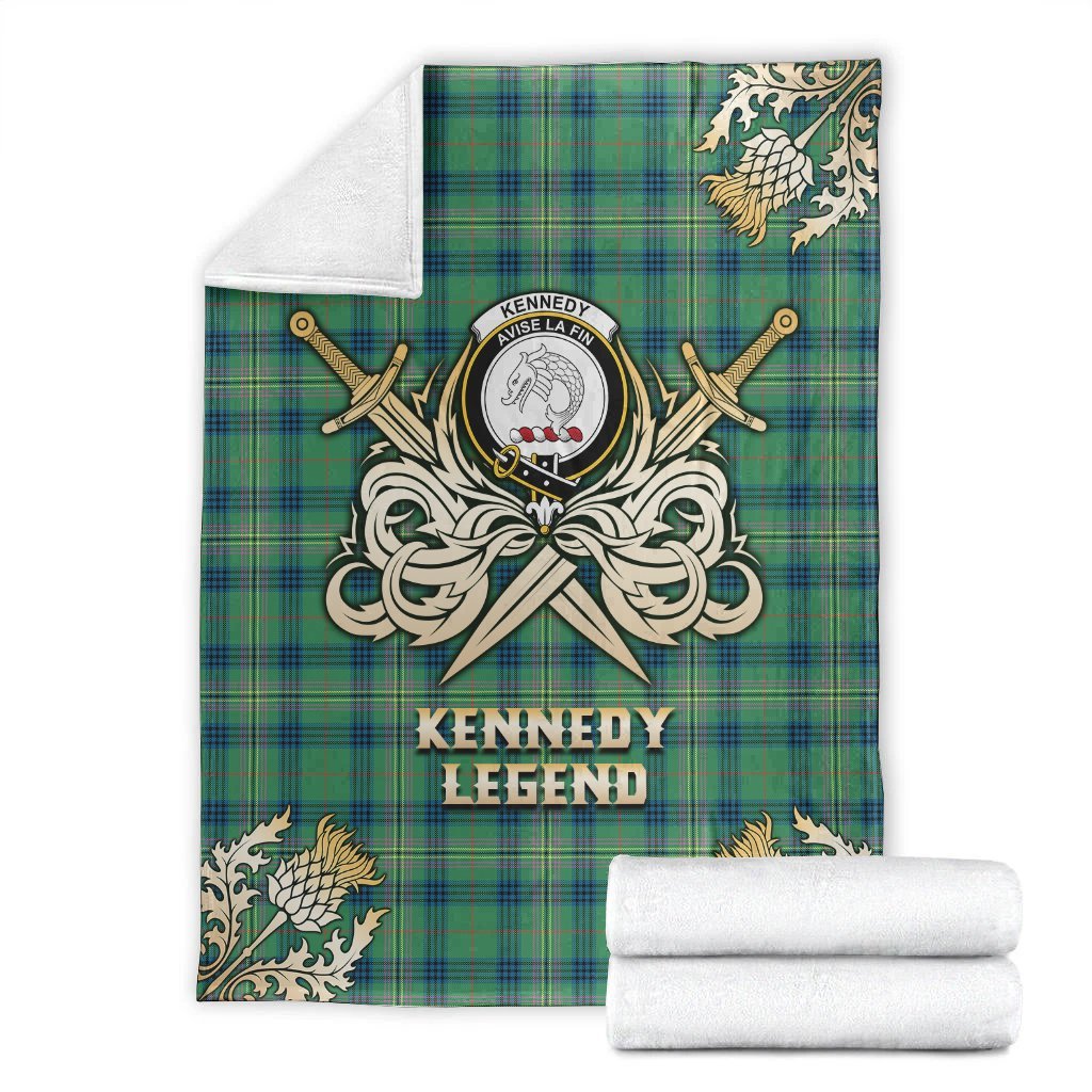 Kennedy Ancient Tartan Gold Courage Symbol Blanket