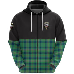 Kennedy Ancient Clan Half Of Tartan Zipper Hoodie