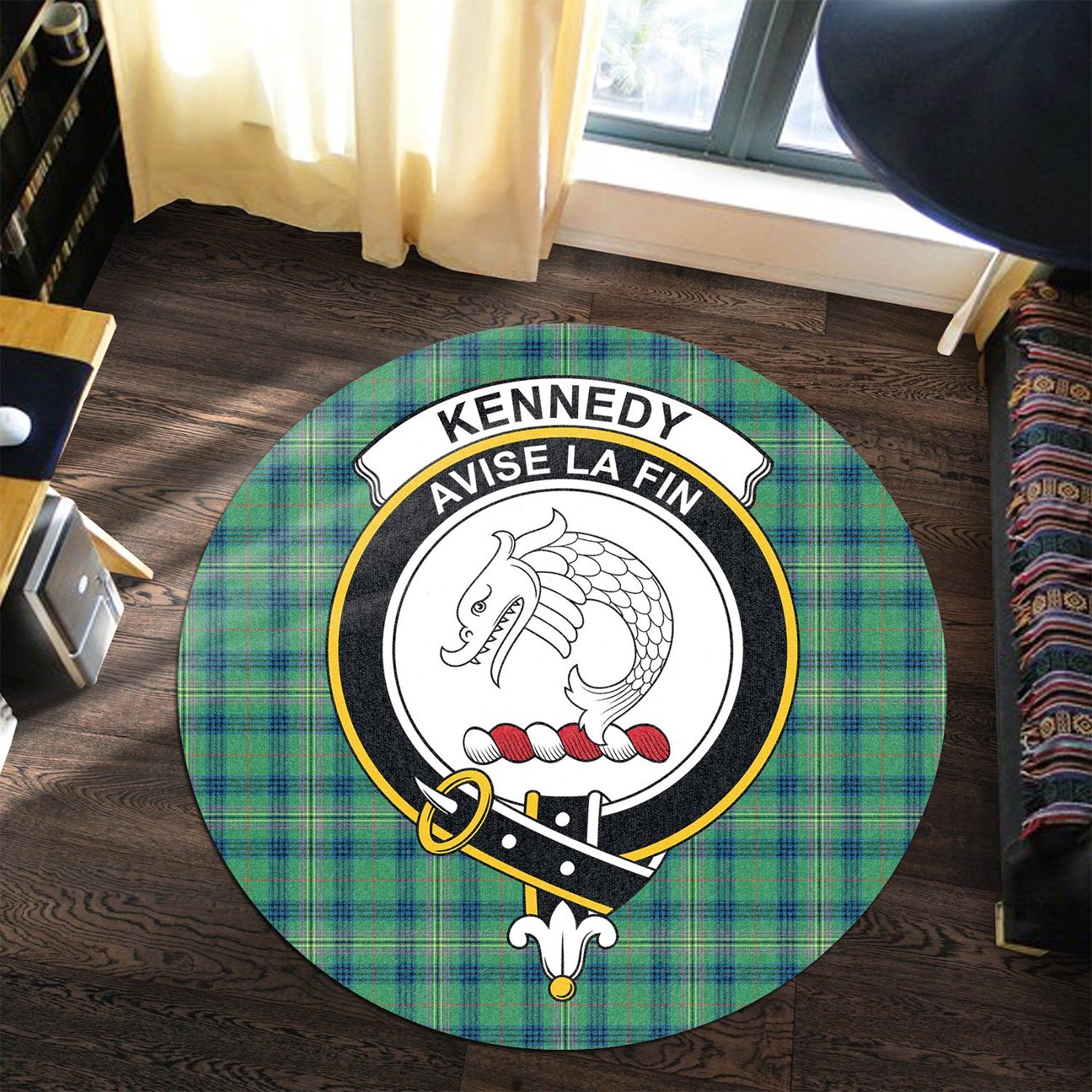 Kennedy Ancient Tartan Crest Round Rug