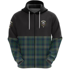 Kennedy Modern Clan Half Of Tartan Zipper Hoodie