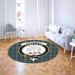 Kennedy Modern Tartan Crest Round Rug