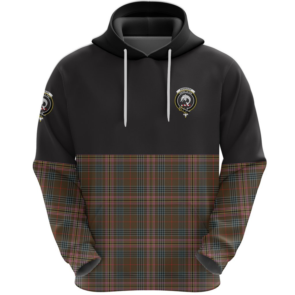 Kennedy Weathered Clan Half Of Tartan Hoodie