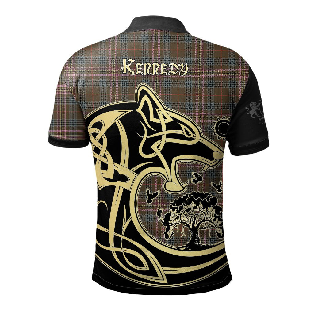 Kennedy Weathered Tartan Polo Shirt Viking Wolf