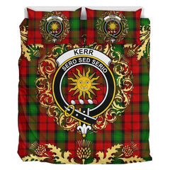 Kerr Tartan Crest Bedding Set - Golden Thistle Style