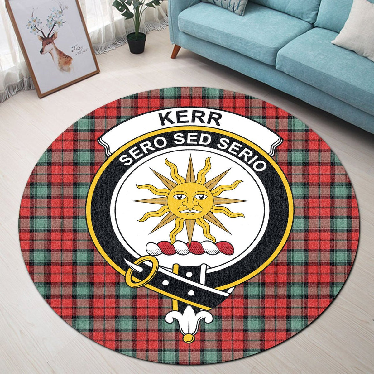 Kerr Ancient Tartan Crest Round Rug