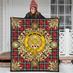 Kerr Ancient Tartan Crest Premium Quilt - Gold Thistle Style