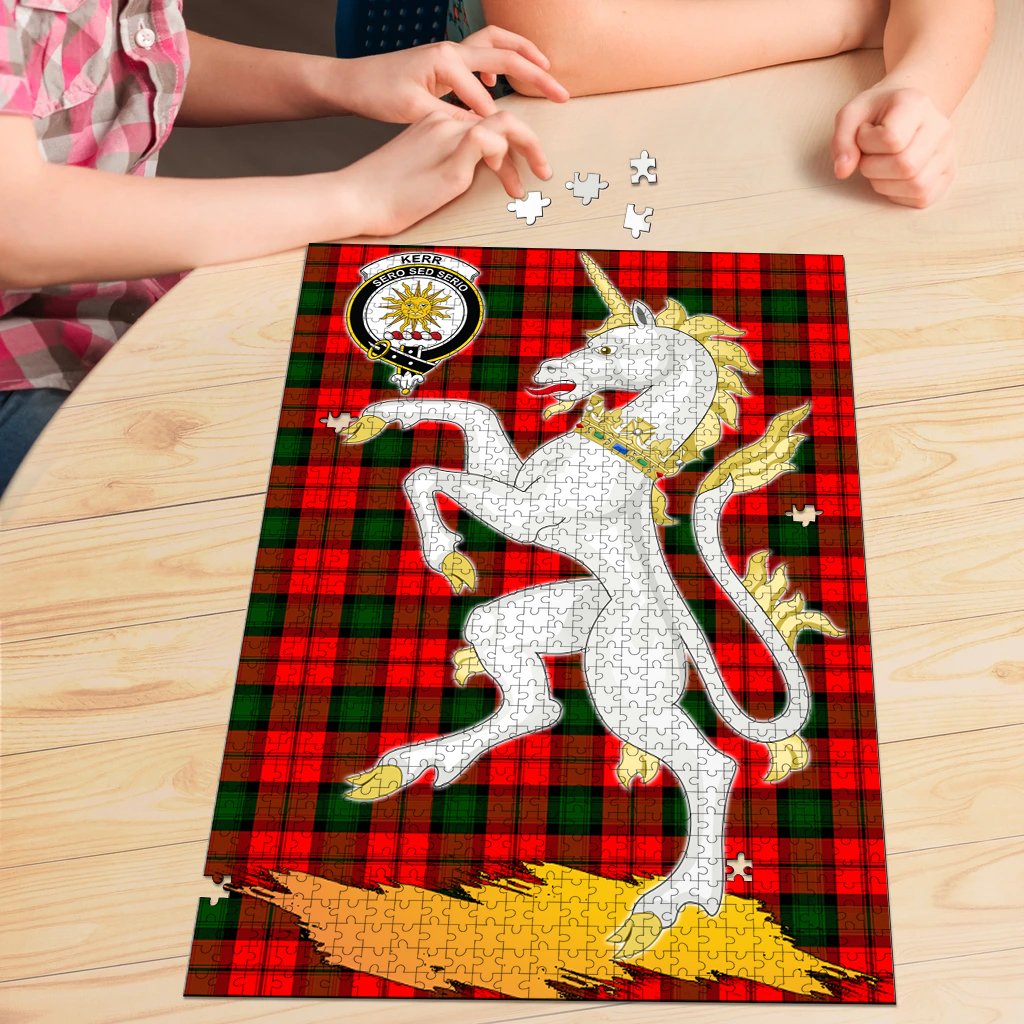 Kerr Modern Tartan Crest Unicorn Scotland Jigsaw Puzzles