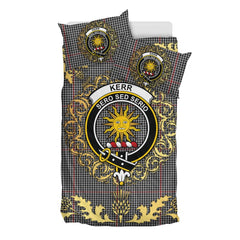 Kerr Shepherd Tartan Crest Bedding Set - Golden Thistle Style