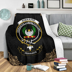 Kinnaird Crest Tartan Premium Blanket Black