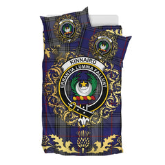 Kinnaird Tartan Crest Bedding Set - Golden Thistle Style