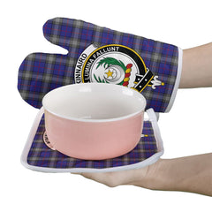 Kinnaird Tartan Crest Oven Mitt And Pot Holder (2 Oven Mitts + 1 Pot Holder)