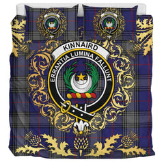 Kinnaird Tartan Crest Bedding Set - Golden Thistle Style