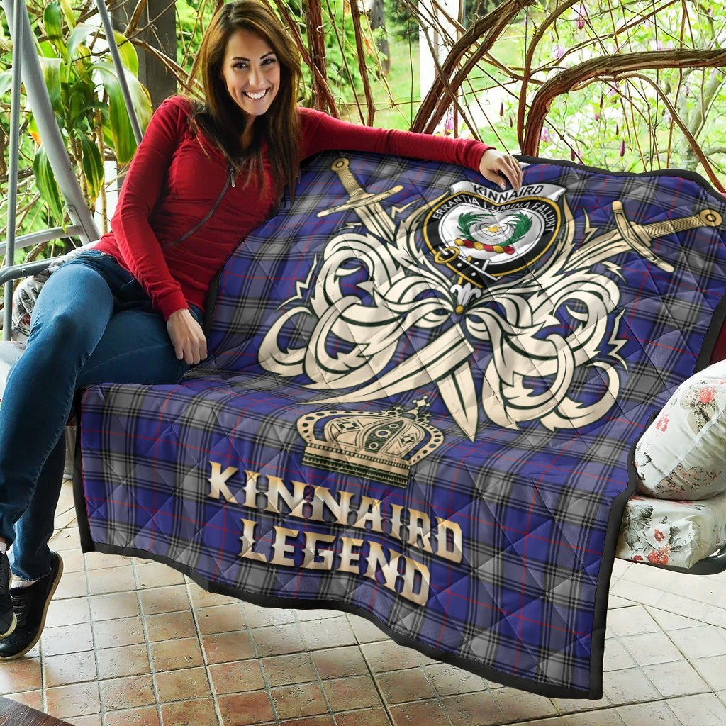 Kinnaird Tartan Crest Legend Gold Royal Premium Quilt