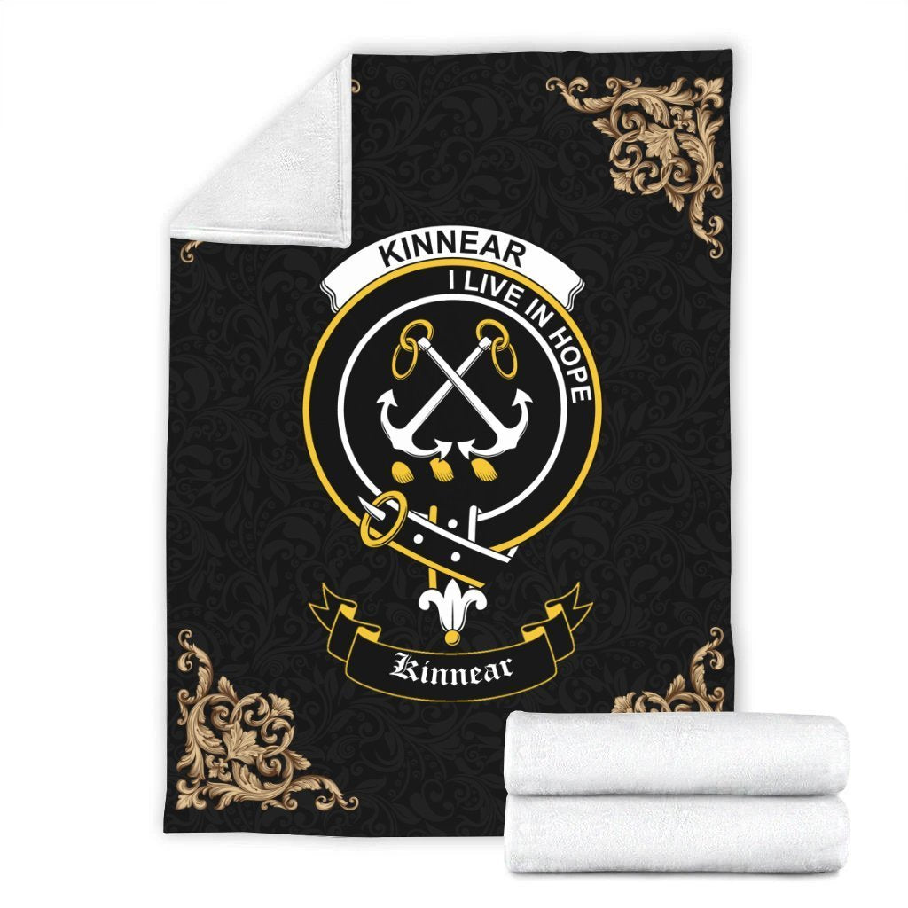 Kinnear Crest Tartan Premium Blanket Black
