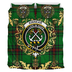 Kinnear Tartan Crest Bedding Set - Golden Thistle Style