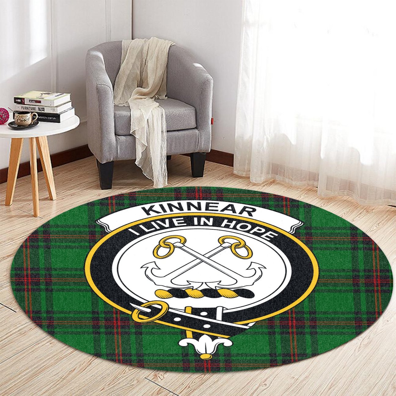 Kinnear Tartan Crest Round Rug