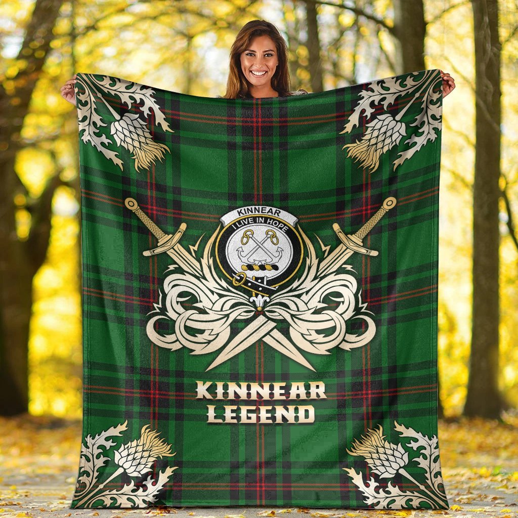 Kinnear Tartan Gold Courage Symbol Blanket