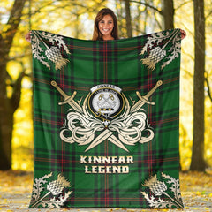 Kinnear Tartan Gold Courage Symbol Blanket