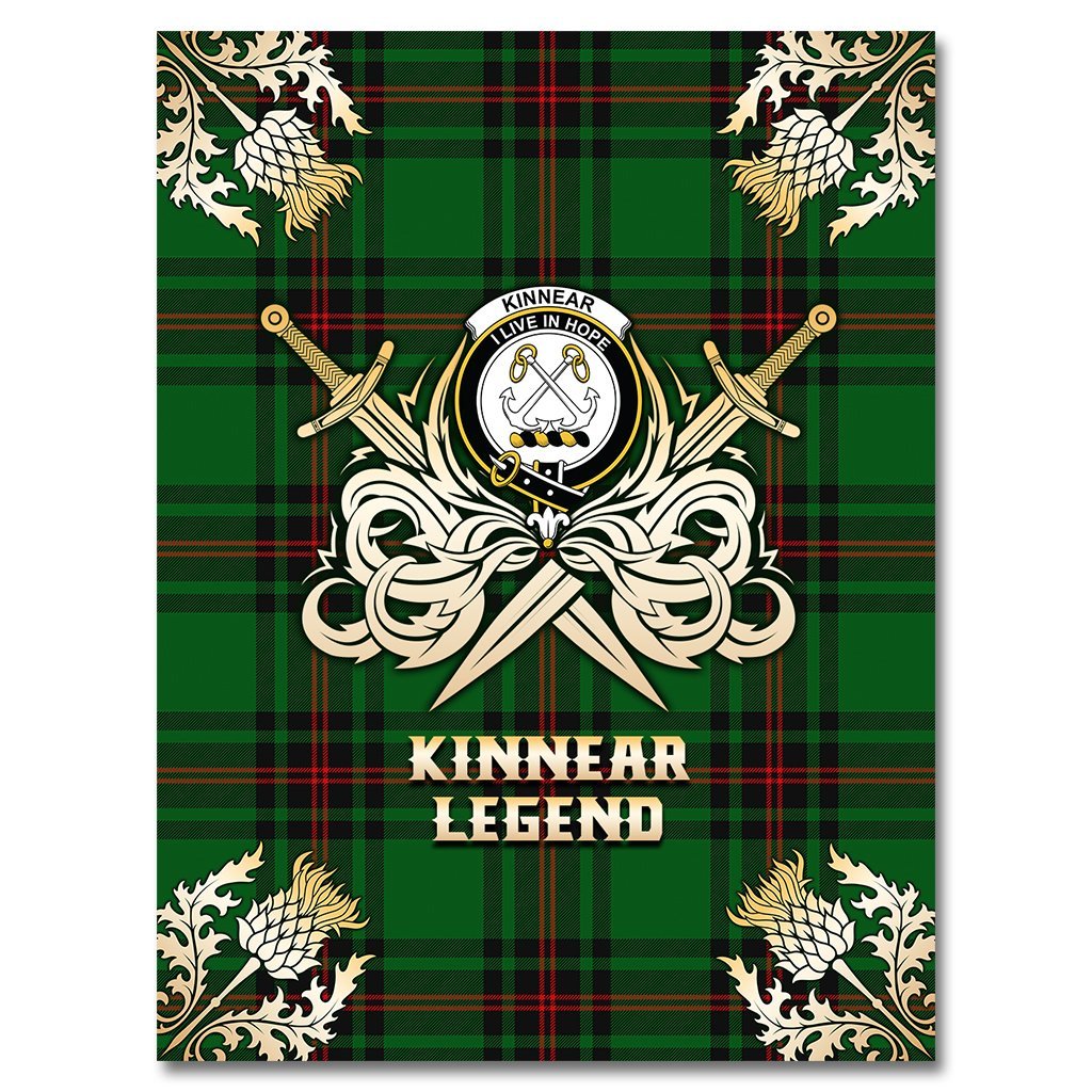 Kinnear Tartan Gold Courage Symbol Blanket