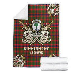 Kinninmont Tartan Gold Courage Symbol Blanket