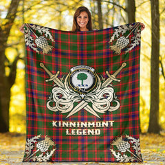 Kinninmont Tartan Gold Courage Symbol Blanket