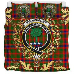 Kinninmont Tartan Crest Bedding Set - Golden Thistle Style