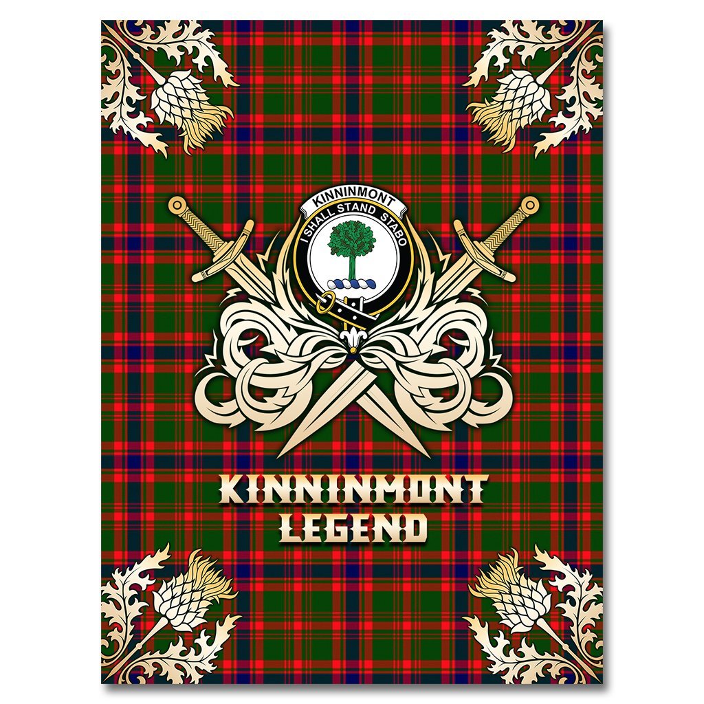 Kinninmont Tartan Gold Courage Symbol Blanket