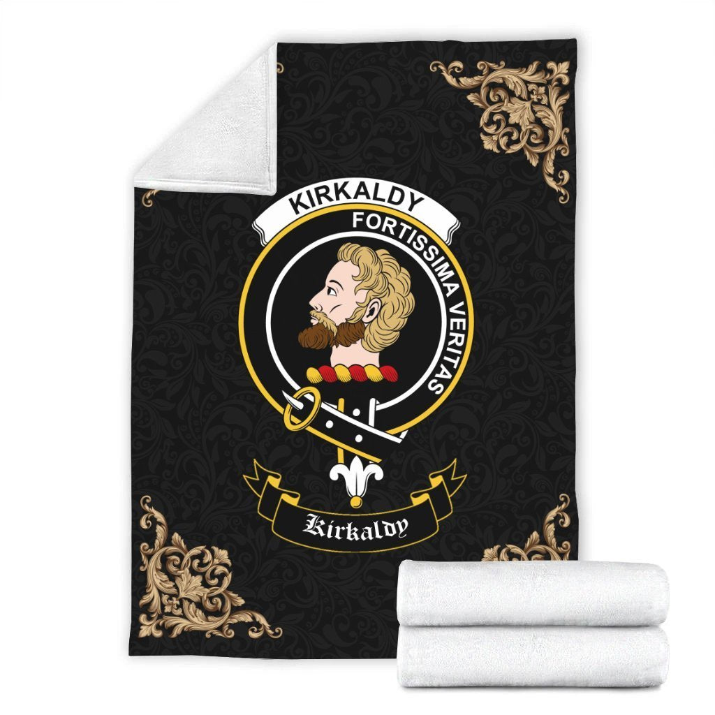 Kirkaldy (of Grange) Crest Tartan Premium Blanket Black