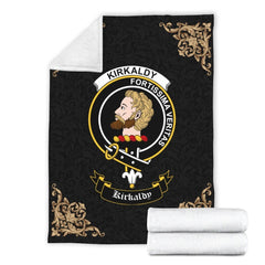 Kirkaldy (of Grange) Crest Tartan Premium Blanket Black