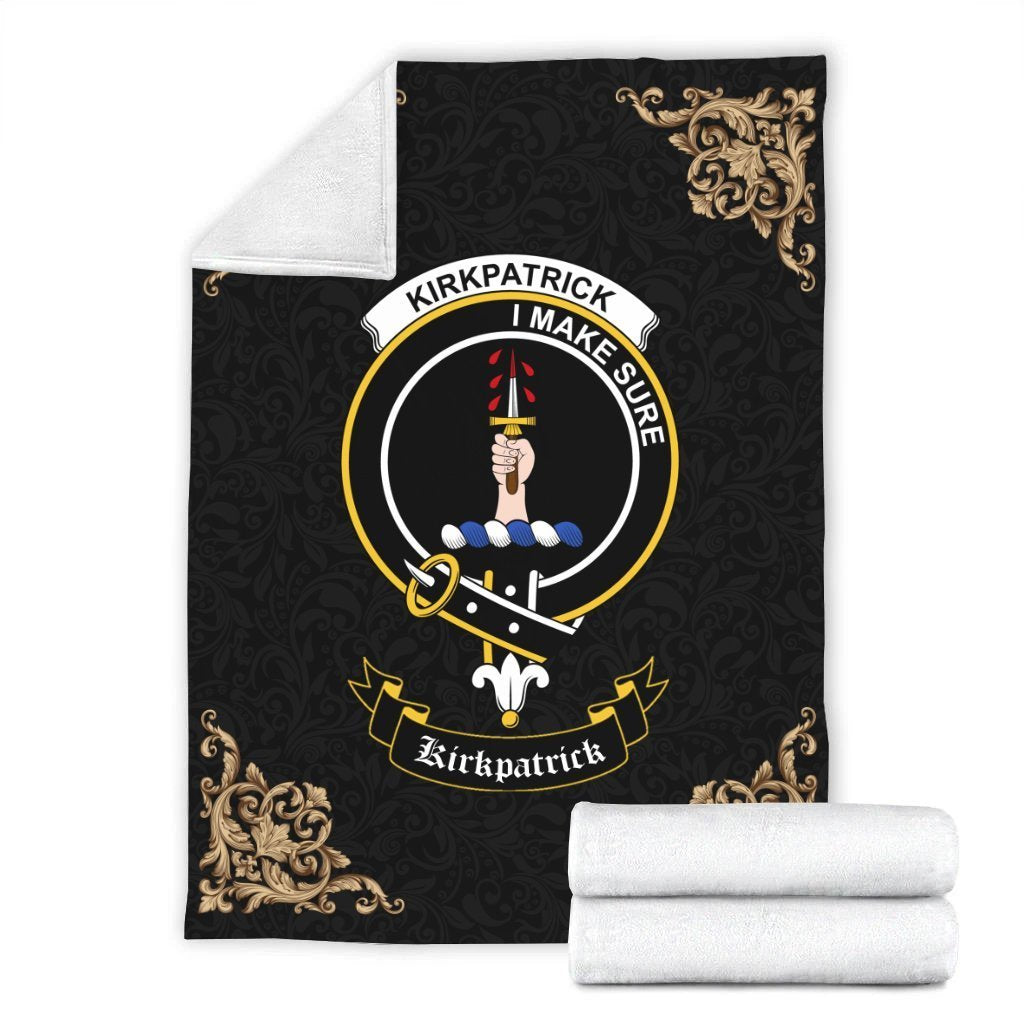 Kirkpatrick Crest Tartan Premium Blanket Black
