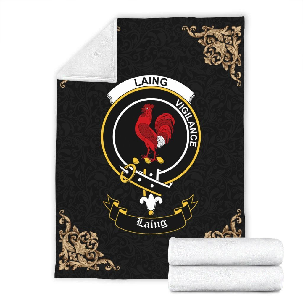 Laing Crest Tartan Premium Blanket Black