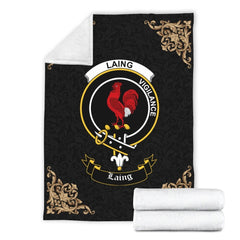 Laing Crest Tartan Premium Blanket Black