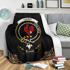 Laing Crest Tartan Premium Blanket Black