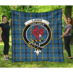 Laing Tartan Crest Quilt