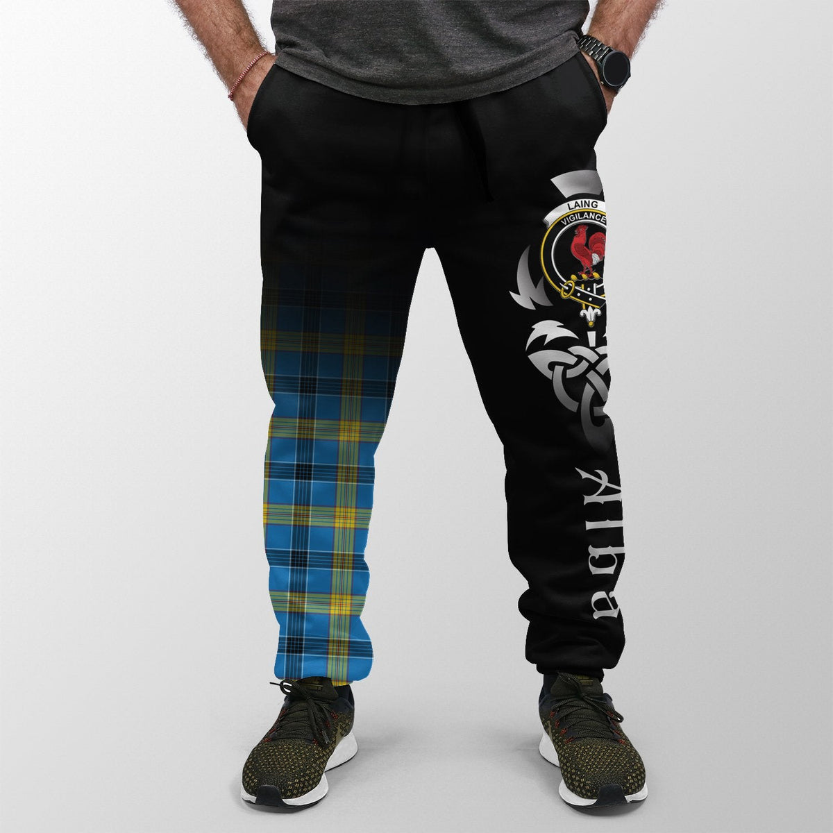 Laing Tartan Crest Jogger Sweatpants - Alba Celtic Style